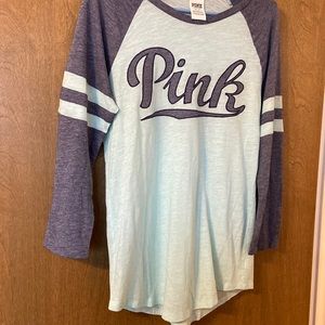 Victoria’s Secret pink baseball style tee.